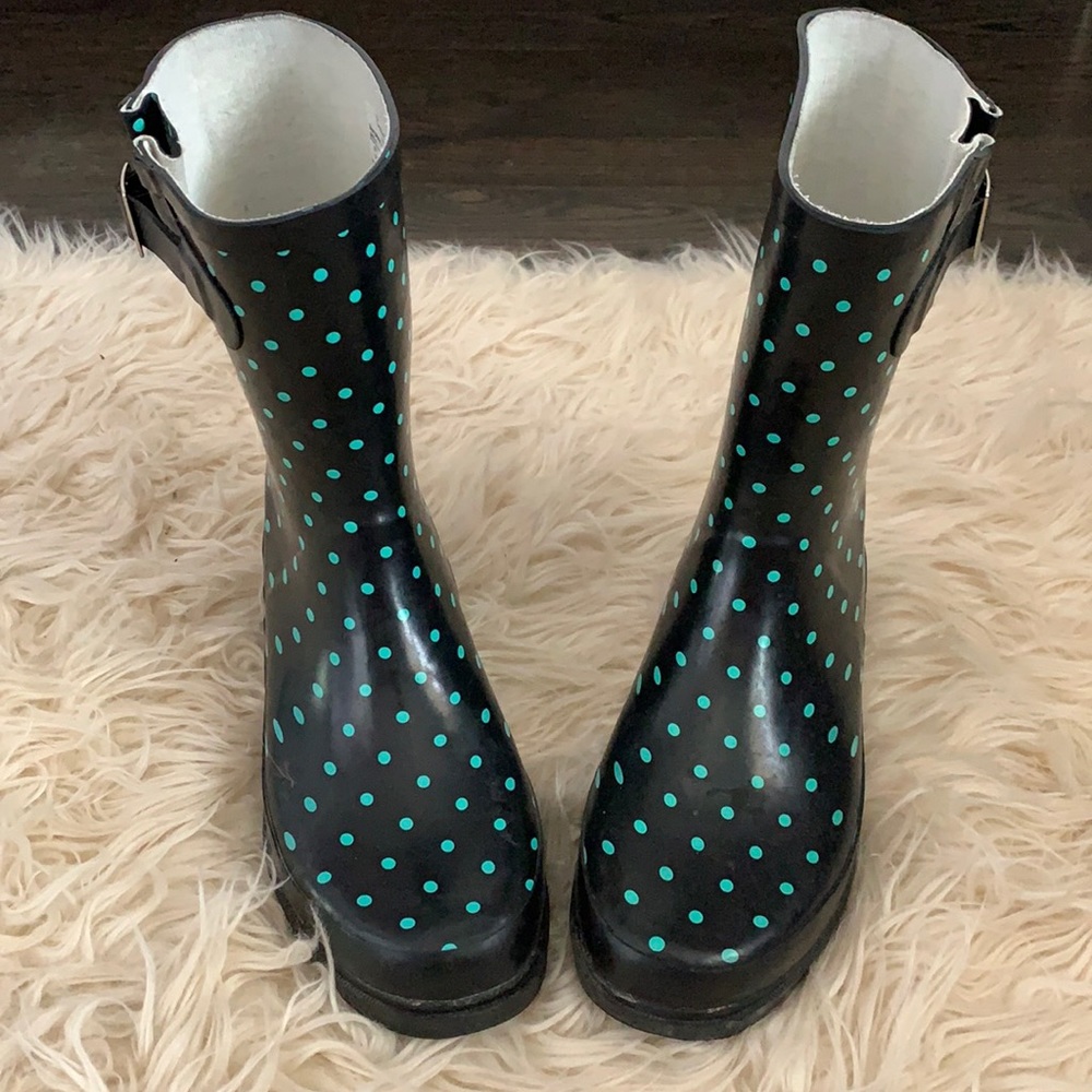 Polka dot rain boots
